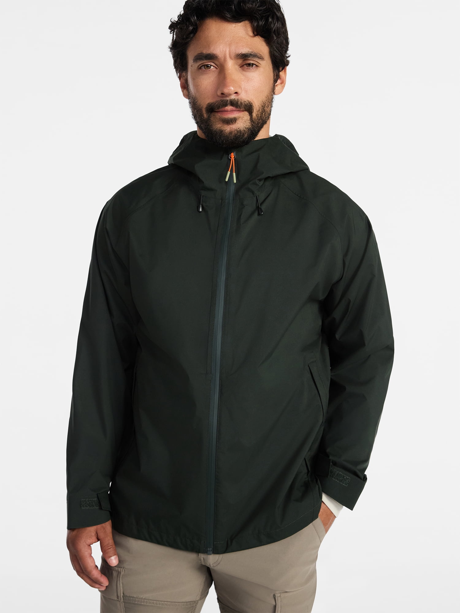 Ozark Trail Men's and Big Men's Sealed Seam Rain Jacket Pinnacle System, Sizes S-3XL