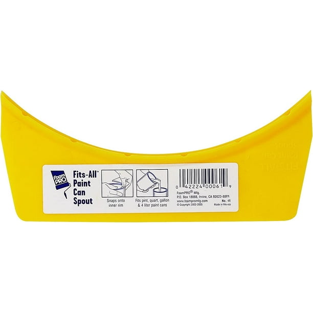 FoamPRO FitsAll Paint Can Spout, Single Pack, Yellow