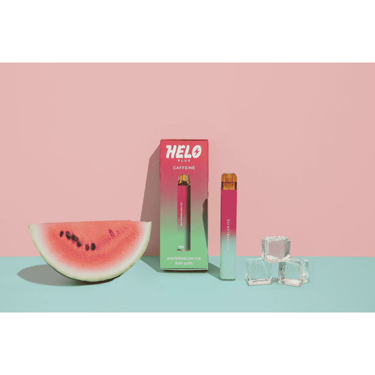 thc vapes italy MELO HELO Plus Caffeine Diffuser, Watermelon Ice, 800 Puffs, 0% Nicotine,  Vegan, Gluten-Free