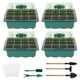 thumbnail image 1 of Muyoka Bandeja de germinación de semillas de 4 piezas, bandejas de cultivo de plantas de 19 * 11 cm Bandeja de invernadero de plantas de plástico Bandeja de plántulas de plantas de jardín con perforad Muyoka Hogar, 1 of 7