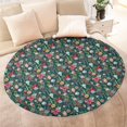 thumbnail image 4 of Dark Green Christmas Ornament Pattern Round Blanket,Comfortable Soft Flannel Throw Blanket,All Season,Warm Lightweight Blankets for Sofa Bed Couch Living Room Chair 47"x47", 4 of 5