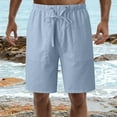 thumbnail image 4 of Aayomet Mens Workout Shorts Waist Drawstring Elastic Waist Solid Shorts With Pockets (Blue, XXL), 4 of 5