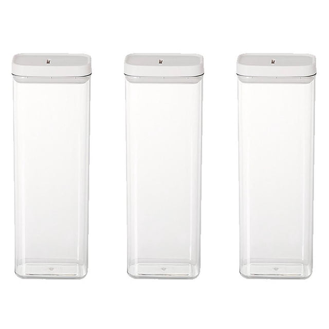 Contenedor hermético de almacenamiento de alimentos, plástico transparente duradero con tapas, tanque de almacenamiento de aperitivos hermético, estilo 1, 3 uds.