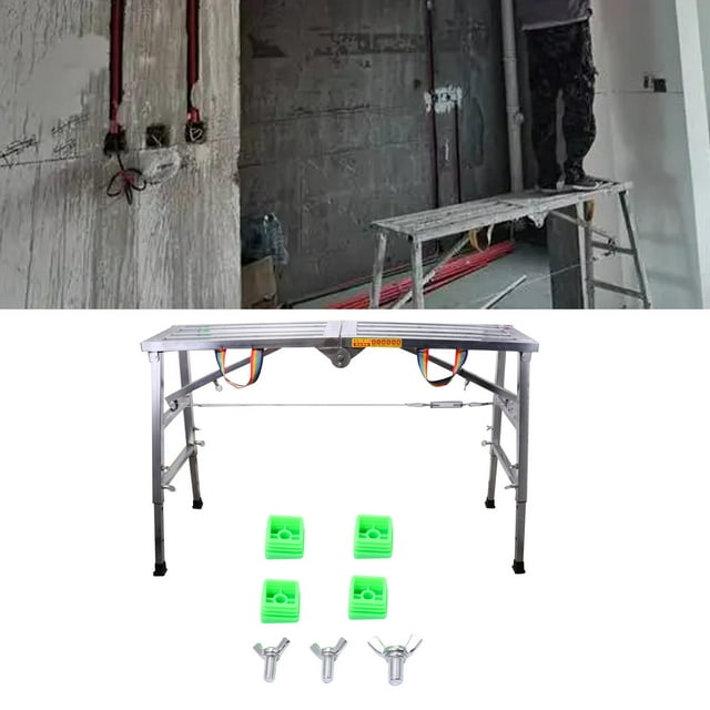 de trabajo, andamio, altura ajustable, resistente, portátil, de acero, para pintar paneles de yeso, taburete, escalera de mano para oficina