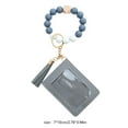 thumbnail image 2 of Mecorevxz Keychain Bracelet Wristlet, Silicone Beaded Key Ring Bracelet with Card Wallet, Elastic Keyring Bangle for Women(Gray), 2 of 7