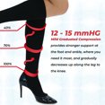 thumbnail image 2 of MAXAR Unisex Knee-High Dress & Travel Graduated Compression Socks (12-15 mmHg): H-170 M, 2 of 6