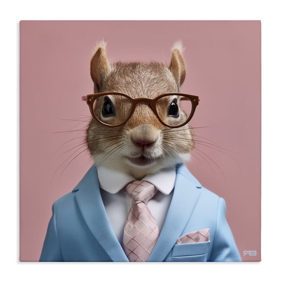 Stupell Industries Eclectic Squirrel in Classy Suit Canvas Art, 24 x 24, by RB