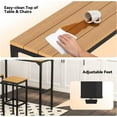 thumbnail image 6 of AECOJOY 3 Pieces Outdoor Bar Set of 2, Outdoor Weather Proof High Top Table and Chairs 47" Rectangular Pub Height High Top Bar Table for Balcony, Backyard, Porch, 6 of 8