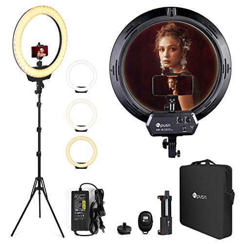 Selfie Video Shooting Ring Light with Wireless Remote Controller,IVISII 19 inch LED Ring Light with LCD Display Adjustable Color Temperature 3000K-5800K with Stand Vlog for YouTube Makeup 