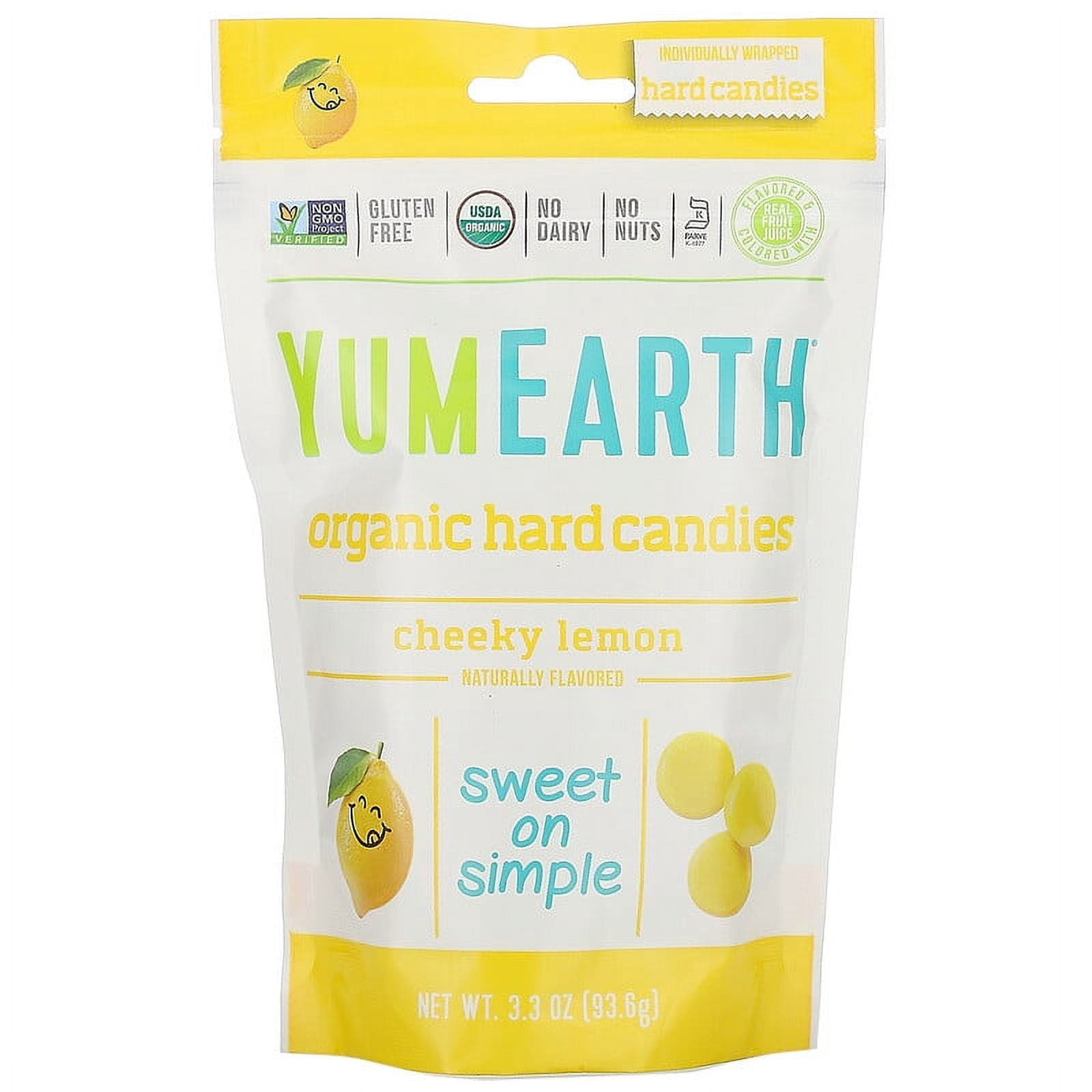 YumEarth, Organic Hard Candies, Cheeky Lemon, 3.3 oz Pack of 4