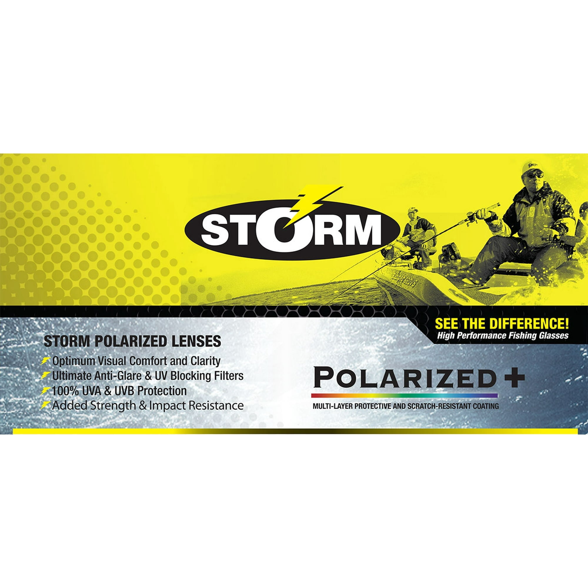 Storm Polarized Adult Half Frame Sports Fishing Sunglasses, STF-601121A, Black with Deep Blue Lens(4 Pack)