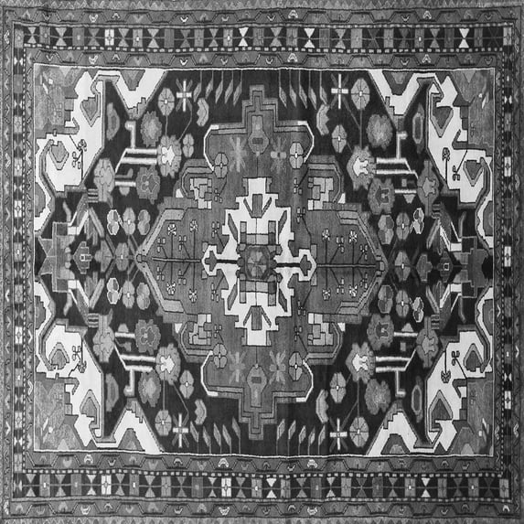Ahgly Company Indoor Square Persian Gray Traditional Area Rugs, 6' Square