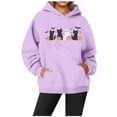 thumbnail image 2 of WEAIXIMIUNG Mode Femmes Hoodies & Sweatshirts 3X Décontracté Col Rond Poche Imprimé Hoodie, 2 of 3