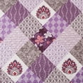 thumbnail image 4 of 3-Piece Full/Queen Size Quilt Set - Purple Patchwork Bedspread Coverlet with 2 Pillow Shams, Microfiber, 4 of 6