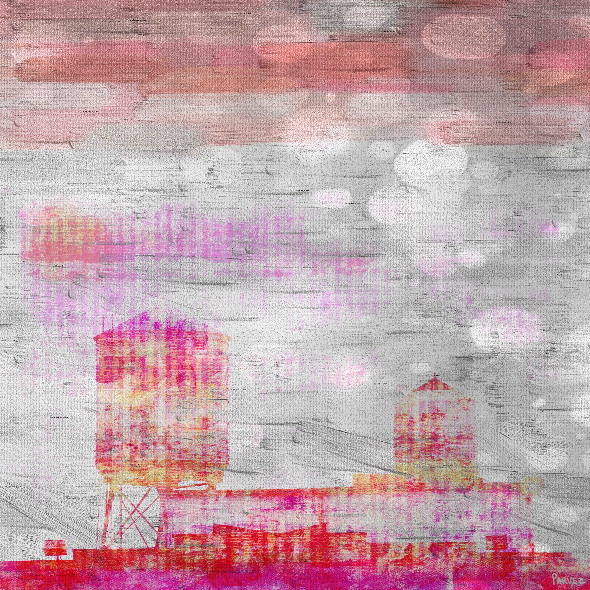 Parvez Taj "Silos in Color" Print on Canvas