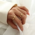 thumbnail image 3 of Openwork Ring, Link Chain Opening Adjustable Band, Gold, 3 of 4