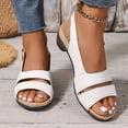 thumbnail image 7 of Domuza Womens Orthopedic Sandals Dressy Wedge Open Toe Slingback Platform Chunky Heels Sandals Ladies Elegant Cute Heeled Shoes with Ankle Strap Non Slip Sandal White 8（EU-40）, 7 of 7