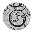 thumbnail image 4 of HAOXIT Bohemian Black Circular Line Style Washable Polyester Table Cloth Decorative Table Cover Waterproof Round Tablecloth 42-46, 4 of 8