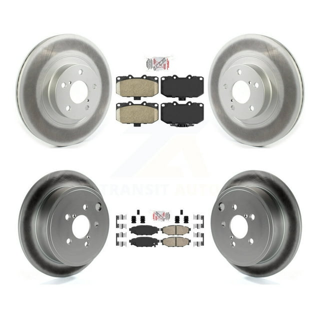 Transit Auto Front Rear Ceramic Pads and Coated Disc Brake Rotors Kit for Car 2008 Subaru Impreza WRX KGA-102975