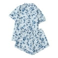 thumbnail image 5 of Afdoent Pajama Sets For Women Casual Short Sleeve Pajama Set With Printed Button Front Top And Shorts Comfortable Sleepwear Outfit With Pockets Loungewear, 5 of 5