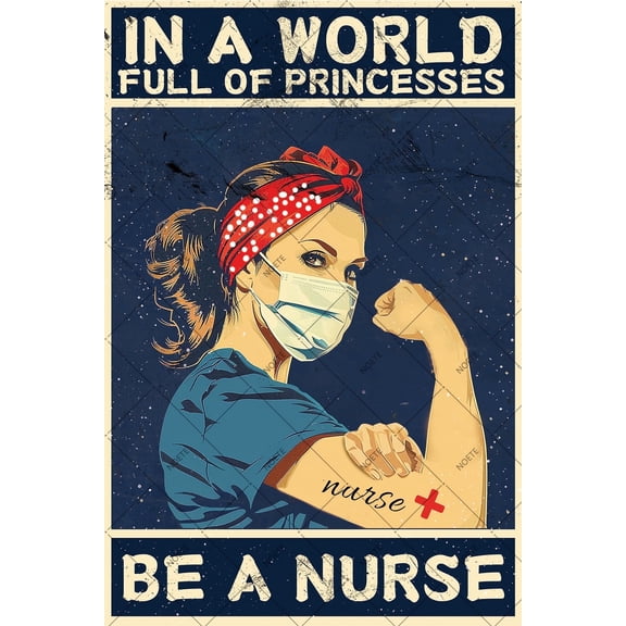 Noete Vintage Nurse Signs Retro 8x12 Inch Nurse Signs Metal Tin Plaque for Home, Office, Clinic & Hospital Decor Inspirational Gift for Medical Professionals