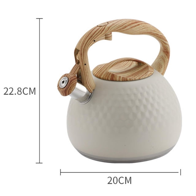 Tetera de gran capacidad Wosthever para amantes del café silbato de Acero inoxidable 304 beige 20 cm