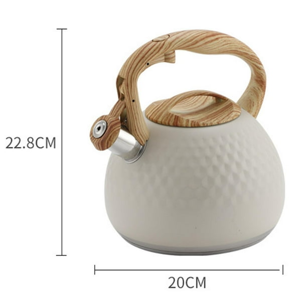 Tetera de gran capacidad Wosthever para amantes del café silbato de Acero inoxidable 304 beige 20 cm
