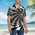 thumbnail image 5 of Balery 3D Vortex Illusion Print Men's Hawaiian Shirts Short Sleeve Beach Shirt Relaxed Fit Vacation Button Down Shirts-Medium, 5 of 9