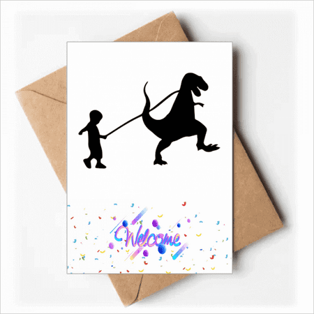 children dinosaur movement Welcome Back Greeting Cards Envelopes Blank