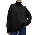 thumbnail image 1 of Chandail à Col Roulé pour Femmes, Haut Tricoté Ample, Doux, Confortable, Décontracté, Mode Hiver, Chaud, 1 of 4