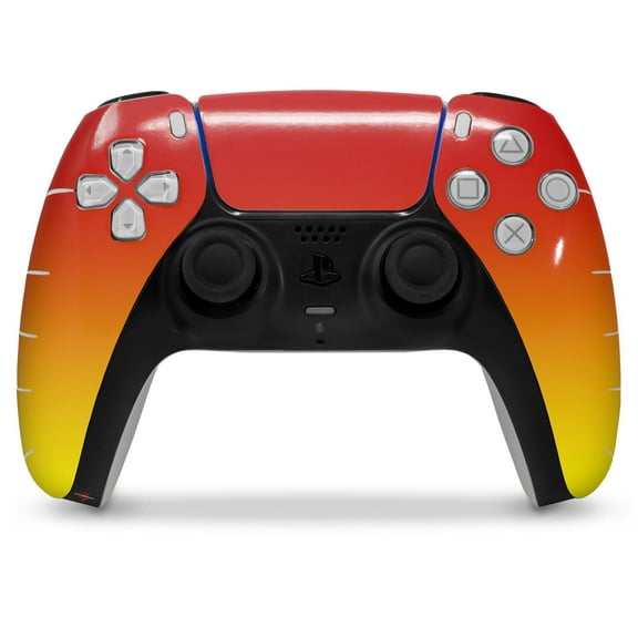WraptorSkinz Skin Wrap compatible with the Sony PS5 DualSense Controller Smooth Fades Yellow Red (CONTROLLER NOT INCLUDED)