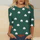 thumbnail image 1 of TaTaai Women's Casual Green Print Blouse Round Neck 3/4 Sleeve St. Patrick's Day T-Shirt Loose Fit Irish Holiday Spring Wear Gift, 1 of 5