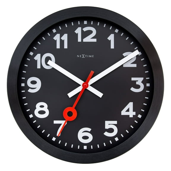 NEXTIME WALL CLOCK STATION - ALL BLACK