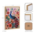 thumbnail image 6 of Kate and Laurel Bright Colorful Boho Peacock and Botanicals Framed Wall Art by The Creative Bunch Studio, 12x16 Gold, Modern Vibrant Peacock Art for Wall, 6 of 7