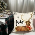 thumbnail image 4 of Christmas Deer Pillow Covers Joy Reindeer I Smell Snow Snowflake Throw Pillow Cover 18x18 Inch Winter Holiday Cushion Case Decoration for Sofa Couch, 4 of 6