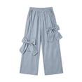 thumbnail image 2 of Teen Girls Parachute Pants Bowknot Wide Leg Elastic High Waist Sweatpants Kids Loose Casual Trousers, 2 of 9
