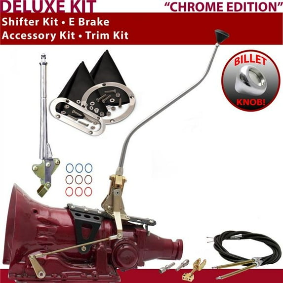 American Shifter AOD Shifter Kit Chrome 23 in. Swan E Brake Cable Trim Kit for F5B36