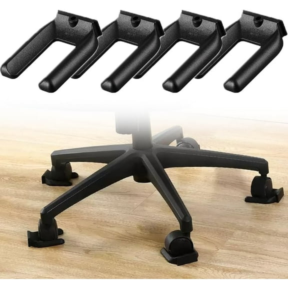 4 Pack Wheel Stoppers - Bed Stoppers Furniture Cups Non-Slip Foot Mats Floor Protector for Any Furniture with Wheels (Black, Large)