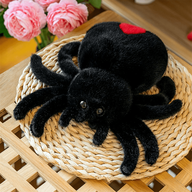 China Simulation Spider Jumping Spider Doll Crawling Pet Doll Plush Cute Reptile Plush Toy Super Cute Pink