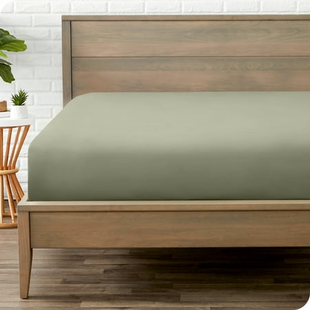 Bare Home Luxury 1800 Collection Fitted Sheet Ultra-Soft Deep Pocket Twin Sage