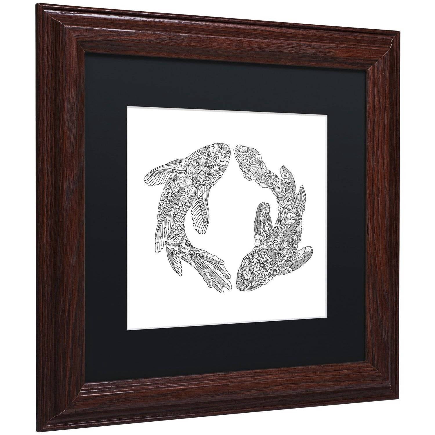 Trademark Fine Art "Koi Fishes" Canvas Art by Filippo Cardu, Black Matte, Wood Frame