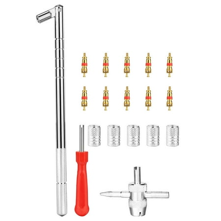 Standard Valve Core Remover - Valve Stem Puller Tool Tire Plug Core Remover Repair with Aluminum Stem Caps