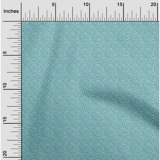 oneOone Silk Tabby Fabric Greek Key Geometric Decor Fabric Printed BTY 42 Inches