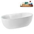 thumbnail image 4 of 67" Streamline G-91-345-WH Soaking Glossy White Freestanding Tub and Tray With Internal Drain in Glossy White, 4 of 20
