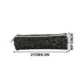 thumbnail image 3 of Btomtd Large Capacity Glitter Shiny Pencil Case Stationery Zipper Portable Pencil Bag Stationery Storage Bag Pencil Pouch for Students, Black, 3 of 5