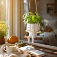 thumbnail image 7 of Halloween Resin Pumpkin Planter, Spooky Hanging Flower Pot for Indoor Outdoor Home Decor, 7 of 7