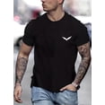 thumbnail image 1 of Camiseta informal de cuello redondo para hombre, 100 % algodón, manga corta, color liso, ideal para todas las estaciones., 1 of 5