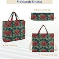 thumbnail image 6 of FORMRS Womens Corduroy Tote Bag Crossbody Shoulder Handbag with Pocket, Red Christmas Poinsettias, 6 of 7