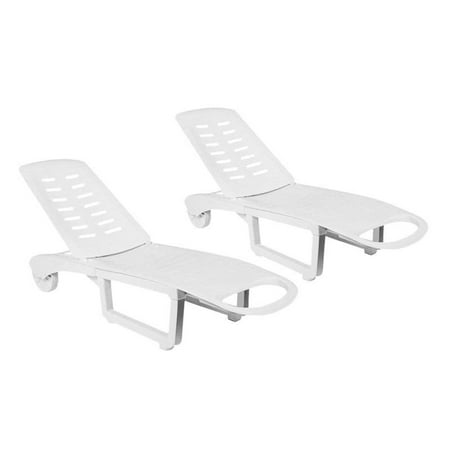 Stella Lounge Set - Set of 2 Outdoor Pool Chaise Lounge in White