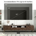 thumbnail image 6 of Euroco 78.7" Mid-Century Modern TV Stand for TVs up to 85", Media Console with Storage Cabinets & Open Shelves, Cable Management, Entertainment Center for Living Room, Walnut, 6 of 9